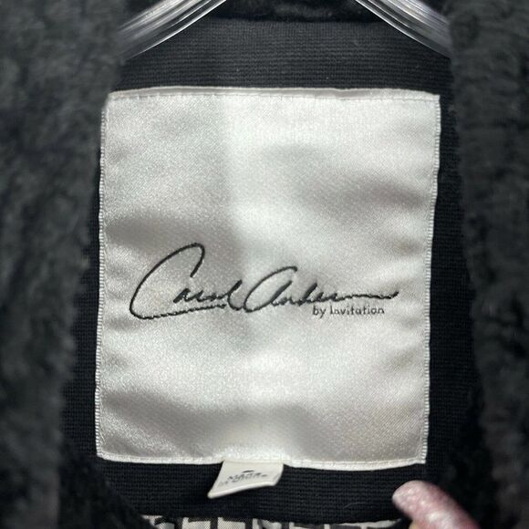 Carol Anderson By Invitation Black Faux Fur Jacket Size S Turn Lock Classic Chic - Picture 7 of 12